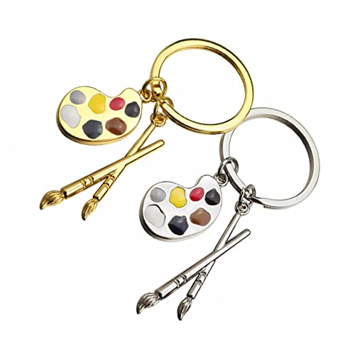 Yardenfun Schlüsselanhänger-Set mit Maltablett Metall Charm für Damen und Herren Dekorativer Schlüsselanhänger Schicke Farben von Yardenfun