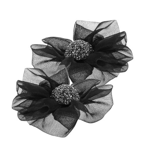 Yardenfun 2stücke Abnehmbare Blumen Schuh Clips Chiffon Dekoration Für Damen High Heels Sneaker Absatz Schuh Schmuck Accessoire Verstellbar Schwarz Diy von Yardenfun
