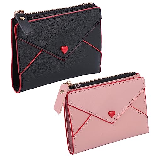 Yardenfun 2stücke Damen Pu Clutch Geldbörsen Mit Reißverschluss Brieftasche Für Frauen Große Kapazität Für Karten Und Münzen Und Hellrosa von Yardenfun