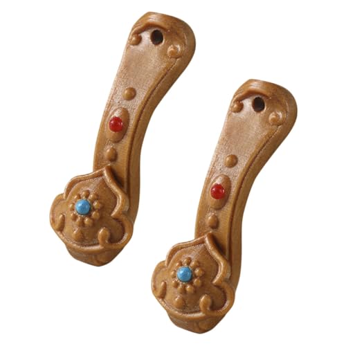 Yardenfun 2stücke Holz Ruyi Schlüsselanhänger Retro Form Anhänger Dekoration Diy Schlüssel Kette Charme Ornament Handwerk Textur Handwerkskunst von Yardenfun