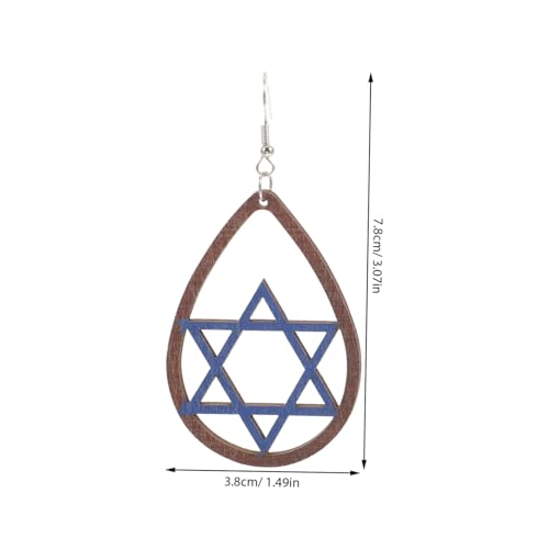 Yardenfun 3 Paare Damen Holzohrringe Hanukkah Tropfen Hohle Anhänger Minimalistische Ohrhänger Leicht und Komfortabel für Festival Cosplay Hochzeit Schmuck von Yardenfun
