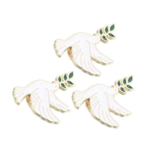 Yardenfun 3 Stück Friedenstaube Anstecknadeln aus Olivenzweig Brosche für Männer und Frauen Vielseitiger Tier Vogel Pin für Kleidung Rucksäcke Hüte von Yardenfun