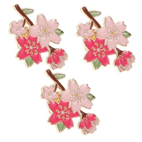 Yardenfun 3 Stück Niedliche Kirschblüten Broschen aus Emaille Vielseitige Anstecknadeln für Kleidung Rucksäcke und Hüte Modische Metall Pins mit Liebevollem Design für Damen und Mädchen von Yardenfun