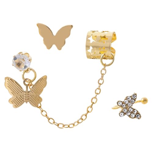 Yardenfun 3 Stück Ohrstecker Ohrclips für Frauen Goldene Ohrringe Dainty Ohrschmuck Ohrloch Besondere Anlässe von Yardenfun