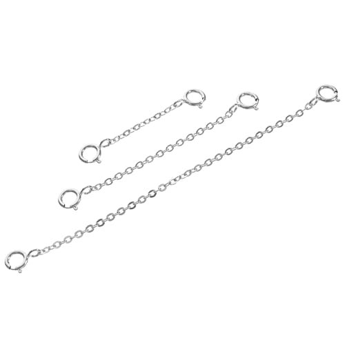 Yardenfun 3 Stück S925 Verlängerungskette Silber Halsketten Verlängerungsarmband Verlängerungskette Verlängerungskette Halskettenverlängerung Schmuckteile Armbandkette Für DIY von Yardenfun