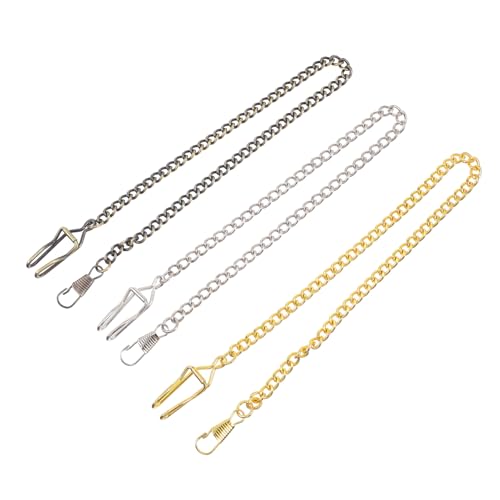 Yardenfun 3 Stück Taschenuhr Kette Metall Retro Uhrenkette für Herren Stark Langlebig für Anzug oder Casual Multifunktionale Hängeketten für Uhren und Zubehör Yardenfun 3 Stück Taschenuhr Kette Metall Retro Uhrenkette für Herren Stark Langlebig für Anzug oder Casual Multifunktionale Hängeketten für Uhren und Zubehör von Yardenfun