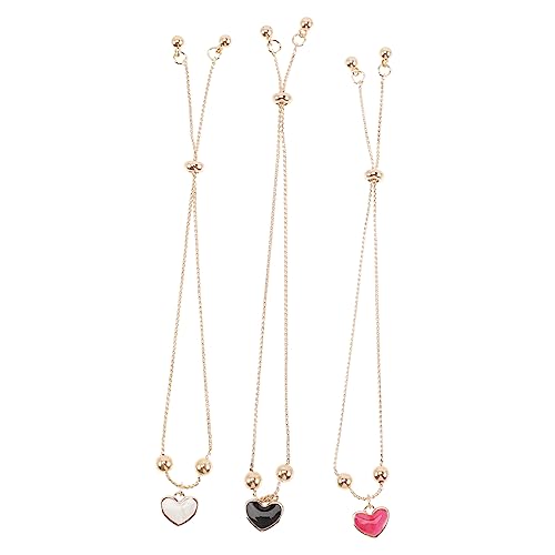 Yardenfun 3 Stück Teiliges Herz Charm Armband für Damen Metallarmband mit Weißen Schwarzen Roten Herzen Stilvolles Handgelenk Schmuckset für Frauen von Yardenfun