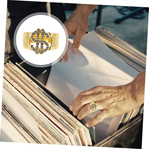 Yardenfun 3 Stück Teiliges Punk Sign Ring Geldsymbol Ringe Verstellbar Schmuck für Damen Herren Modisch für Alltag Party Kostüm und von Yardenfun