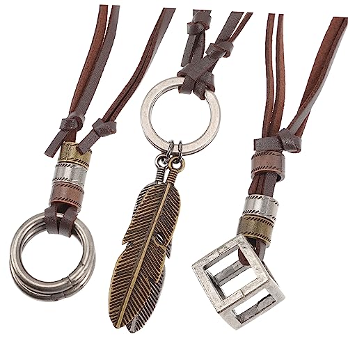 Yardenfun 3stücke Kreishalskette Mit Anhänger Halskette Für Herren Retro-halskette Aus Material Mit Kreisanhänger Für Männer von Yardenfun