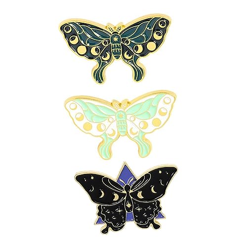 Yardenfun 3 Stücke Schmetterling Brosche Legierung Bunte Reversabzeichen für Kleidung und Taschen Emaille Pin für Frauen von Yardenfun