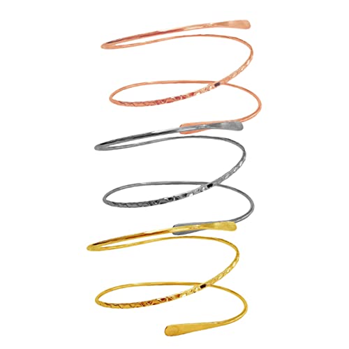 Yardenfun 3 Stück Teiliges Verstellbares Damen Armreif aus Langlebigem Metall Oberarm Manschette in Roségold Silber und Gold für Individuellen Stil und Vielseitige Schmuckkombinationen von Yardenfun