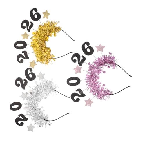 Yardenfun 3stücke Neujahrskrone Mit Sternen Dekorativen Stirnbändern Für Frauen Und Mädchen Glitzerndes Haarband Für Silvesterparty Und Weihnachtsfeier-dekoration von Yardenfun