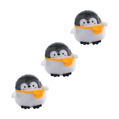 Yardenfun 3 Stücke Pinguin-gemusterte Objekt Kosmetische Aufbewahrungsbeutel Münze Aufbewahrungstaschen (grau, Weiß) von Yardenfun