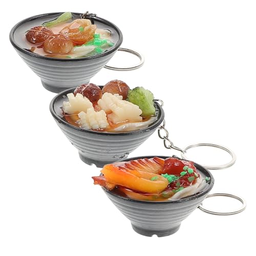 Yardenfun 3Stücke Kreativer Lebensmittel Schlüsselanhänger Niedlicher Nudel Schlüsselanhänger Vielseitig Einsetzbar für Freunde Familie von Yardenfun