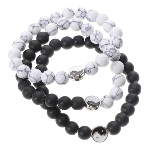 Yardenfun 3stücke Schwarze Perlenarmband Feng Shui Steinarmband Für Herren Frauen Reichtum Glücksarmband Weltraum Schmuck Ying Yang Chinesisch von Yardenfun