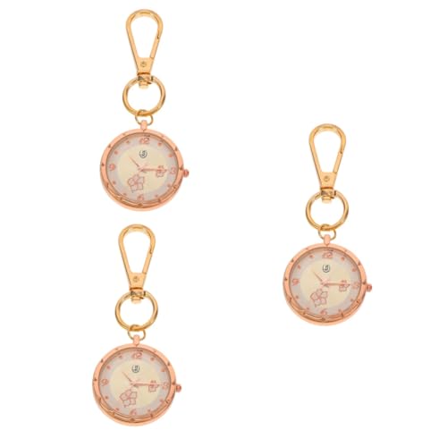 Yardenfun 3 Stücke Schlüsselanhänger Uhr Taschenuhr Elegante Vintage Design Arbeiter von Yardenfun