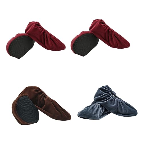 Yardenfun 4 Paar Kinder Fleece Schuhüberzüge Kinder Schuhüberzug Kinder Schuhüberzug Kristall Schuhüberzug Kristall Überschuhe Verdickungs Schuhhülle rutschfeste Schuhüberzug Kinder von Yardenfun