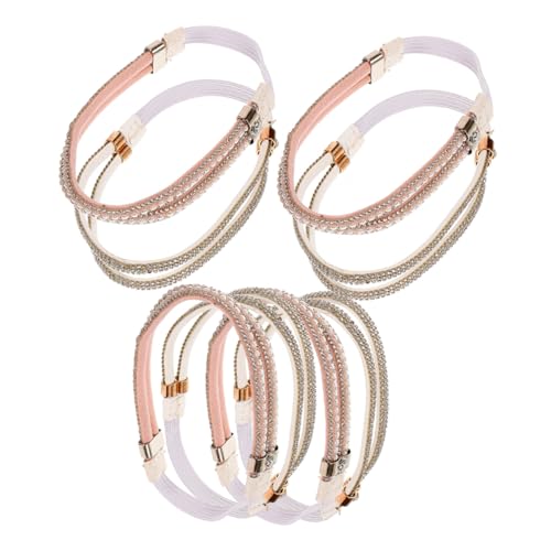 Yardenfun 4 Paare Glitzernde Rutsch Schuhbänder mit Strass und Perlen Elastische Abnehmbare Haltebänder für High Heels Sandalen und Hausschuhe Praktisches Zubehör für Damen und Mädchen von Yardenfun