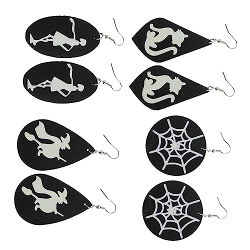 Yardenfun 4 Paare Luminous Halloween Ohrringe Leuchtende Hängende Ohrringe für Halloween Party Dekoration Stilvolle Accessoires für Festliche Anlässe von Yardenfun