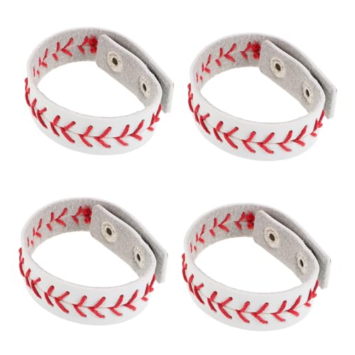 Yardenfun 4stücke Pu Baseball Armband Baseball Armbänder Party Favors Für Jungen Männer Frauen Mädchen Spieler Sport Team von Yardenfun