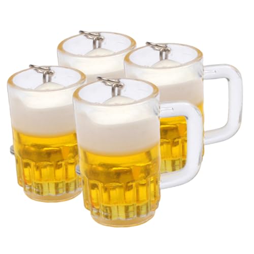 Yardenfun 4stücke Bierbecher Schlüsselanhänger Aus Dekorative Schlüsselringe Für Taschen Charmante Für Freunde Und Familie Für Bierliebhaber von Yardenfun