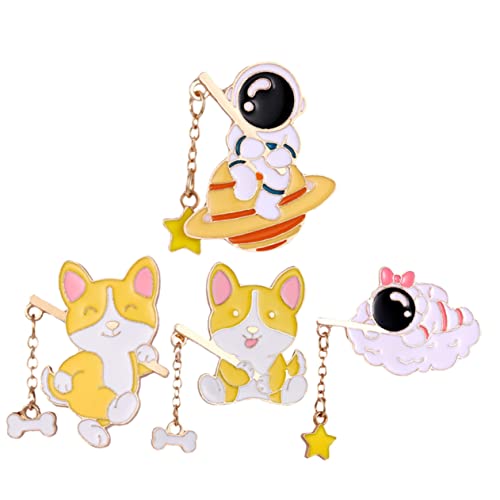 Yardenfun 4 Stück Cartoon Broschen Lustige Legierungs Anstecker für Kleidung Taschen und Accessoires Dekoration für Partys und von Yardenfun
