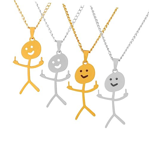 Yardenfun 4 Stück Doodle Halskette Teiliges Freundschaftsanhänger Unisex Modeschmuck für Teens und Damen Trendige Langlebige Ketten mit Goldfarbenem und Weißem Design Passend zu Jedem von Yardenfun