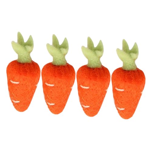 Yardenfun 4 Stück Filz Karotten Haarschmuck aus Weichem Wollfilz Dekorative DIY Karottenbroschen für Kleidung Hüte und Haarclips Langlebig und Angenehm Vielseitiges Ostern Accessoire für von Yardenfun