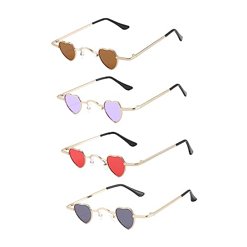 Yardenfun 4 Stück Herz Sonnenbrille Herzförmige Brille Herz Brille Herren Sonnenbrille Damen Sonnenbrille Herzförmige Sonnenbrille Bachelorette Sonnenbrille Herz Brille von Yardenfun