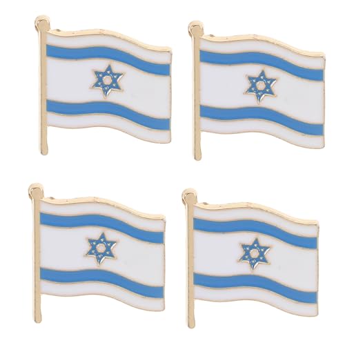 Yardenfun 4 Stück Israelische Flaggenbroschen aus Kreative Anstecker für Jacken und Rucksäcke Langlebige Patriotische Abzeichen für Partys und Feierlichkeiten von Yardenfun