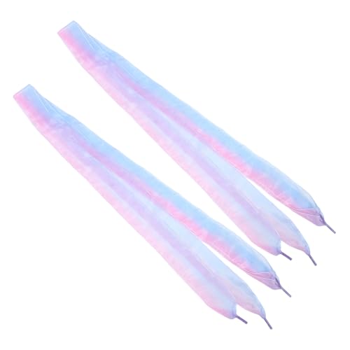 Yardenfun 4 Stück Organza Schnürsenkel Breit Lang Modische Ribbon Shoelaces für Sneaker Boots und Sportschuhe Verstellbar Farbverlaufendes Schneegarn für Damen und Freizeit von Yardenfun