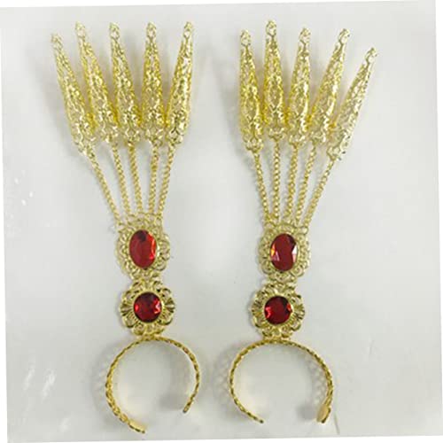 Yardenfun 4 Stück Teiliges Bauchtanz Armband Ägyptischem Gold mit Fingernägeln Handgefertigter Körperschmuck Damen Authentisches Tanzaccessoire für Bauchtanz und Kostümpartys von Yardenfun