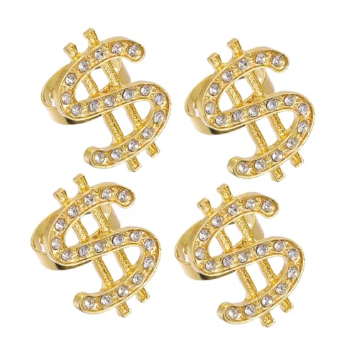 Yardenfun 4 Stück Teiliges Unisex Hip Hop Ringe Modischer Finger Schmuck für Rapper für Partys Auftritte Hochwertigem Legierungsmaterial Gefertigt von Yardenfun