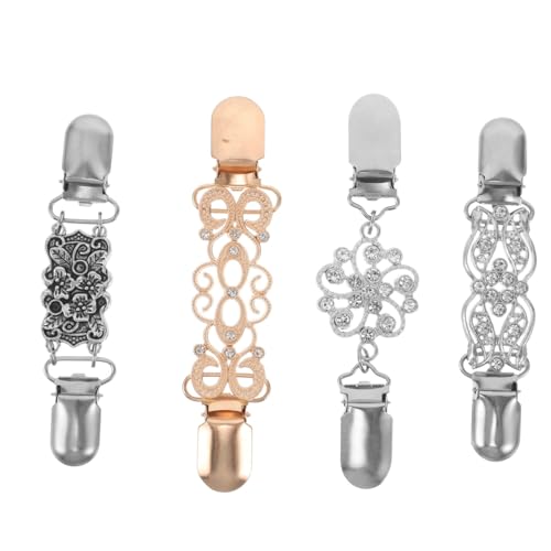 Yardenfun 4 Stück Vintage Strickjacken Clips aus Langlebiger Legierung mit Funkelnden Strasssteinen Vielseitige Damen Schal und Pullover Broschen Modische Europäische Stil Accessoires für von Yardenfun