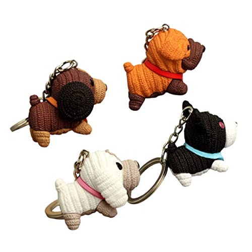 Yardenfun 4 Stück Schlüsselanhänger Mit Cartoon-Hunde-Design Garn-welpen-schlüsselanhänger Hunde-schlüsselanhänger Schlüssel-zubehör Entzückender Schlüssel Für Alle Altersgruppen von Yardenfun