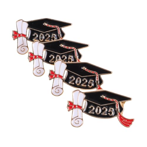 Yardenfun 4 Stücke Teiliges Metall-abzeichen Doktorhut Brosche Anstecknadel Stilvolles Design für Abschlussfeier Modisches Accessoire für Kleidung Rucksäcke und Hüte als Geschenk zur von Yardenfun
