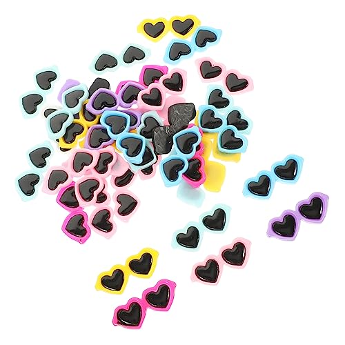 Yardenfun 40 Stück Teiliges Resin Charms Mini Herz Sonnenbrillen Diy Haarschmuck Anhänger für Haarspangen Handyzubehör Hochzeitsdeko Bunte Bastelverzierungen von Yardenfun