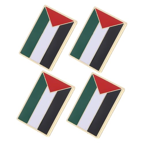 Yardenfun 4stücke Metall-palästina-flagge Anstecknadel Brosche Für Anzug Rucksack Kleidung Modisches Accessoire Nationale Brosche Mit Flagge Für Herren von Yardenfun