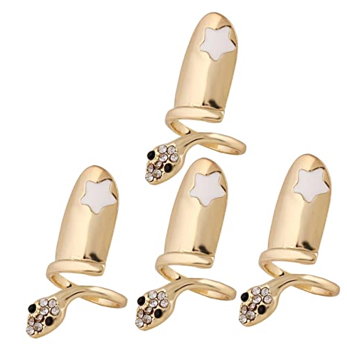 Yardenfun 4stücke Nagelringe Für Damen Nagelspitzenringe Fingernagel-schmuck Leicht Und Robust Passend Für Alltag Und Feste von Yardenfun