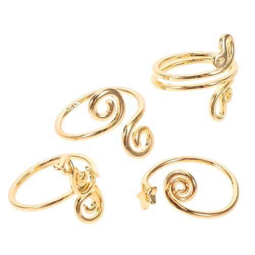 Yardenfun 4stücke Zehenringe Für Damen Handgefertigte Offene Zehenringe Mit Zirkon-verzierung Verstellbare Fußschmuck Für Frauen Große Für Sommer Und Strand-outfits von Yardenfun