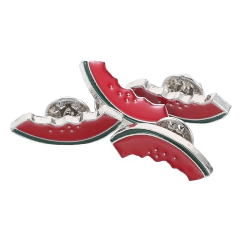 Yardenfun 4stücke Wassermelonen-anstecker Aus Zinklegierung Emaille-anstecker Mit Obstmotiv Broschen Für Damen Süße Pullover-clips Accessoires Für Sommerpartys Brustnadeln Für Hüte von Yardenfun