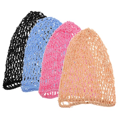 Yardenfun 4stücke Mesh Gehäkelte Haarnetze Damen Knit Haube Zum Schlafen Für Verschiedene Haarlängen Atmungsaktiv Und Komfortabel Für Dickes Dünnes Kurzes Langes Haar von Yardenfun