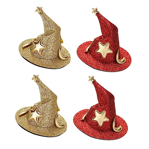 Yardenfun 4stücke Glitzernde Hexenhut-haarspangen Für Halloween Süße Kostüm-haarnadeln Für Partys Und Cosplay Leicht Und Einfach Anzulegen Für Erwachsene von Yardenfun