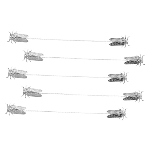 Yardenfun 5 Stück Insekt Brosche mit Tassel Niedliche Zikaden-anstecknadeln aus Leichtem Legierungsmetall Vintage Tier-broschen für Frauen und Männer für Jacken Hemden und Anzug-revers von Yardenfun