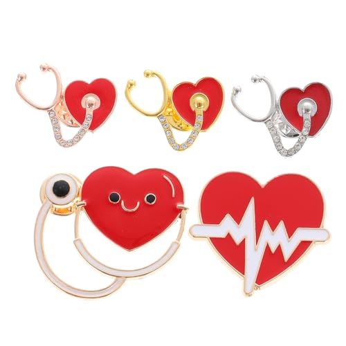 Yardenfun 5 Stück Teiliges Arztbroschen aus Robustem Zinklegierungs Dekorative Anstecknadeln für Pflegepersonal und Medizinstudenten Langlebig Leicht Tragbar als Medizinisches Zubehör von Yardenfun