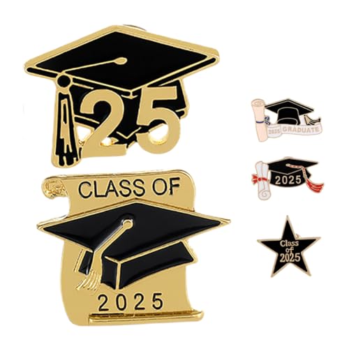 Yardenfun 5 Stück Teiliges Graduation Lapel Pins für Frauen Langlebige Zinklegierung Doktorhut Broschen Stilvolles Abschluss-accessoire für Kleidung Taschen Hüte Geschenk zur Abschlussfeier von Yardenfun