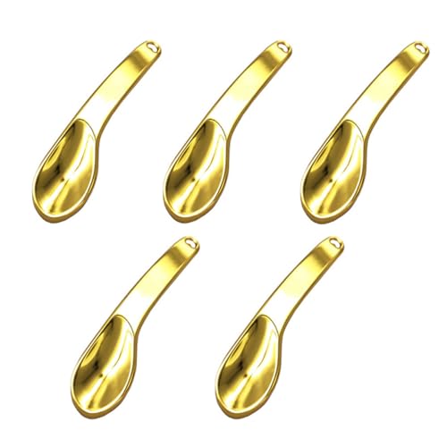 Yardenfun 5 Stück Teiliges Kosmetiklöffel aus Zinklegierung Goldene Gesichtsmaske Löffel Beauty Scoop für Gleichmäßiges Auftragen von Augencreme Gesichtscreme und Serum Praktisches von Yardenfun