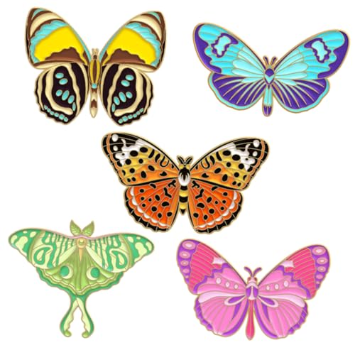 Yardenfun 5 Stück Teiliges Set Niedliche Emaille Broschen Schmetterlings Pins für Kleidung Rucksäcke und Hüte für und Besondere Anlässe von Yardenfun