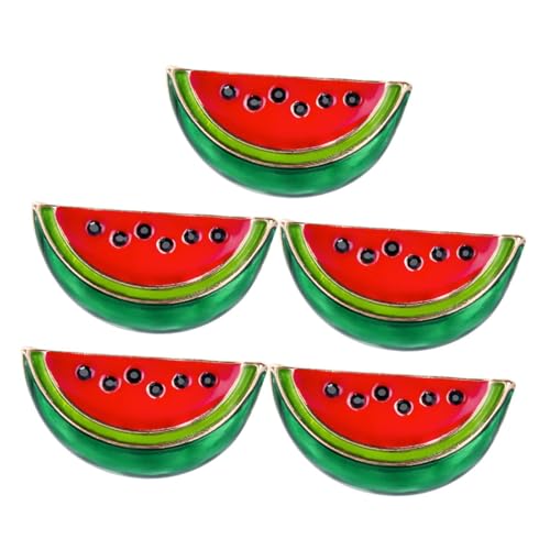 Yardenfun 5 Stück Wassermelonen Broschen Pin Niedliche Cardigan Kragen Clips Modische Anstecknadeln für Schal Pullover Jacke Partytaugliche Cartoon Obst Schmuck Einfach zu Befestigen von Yardenfun