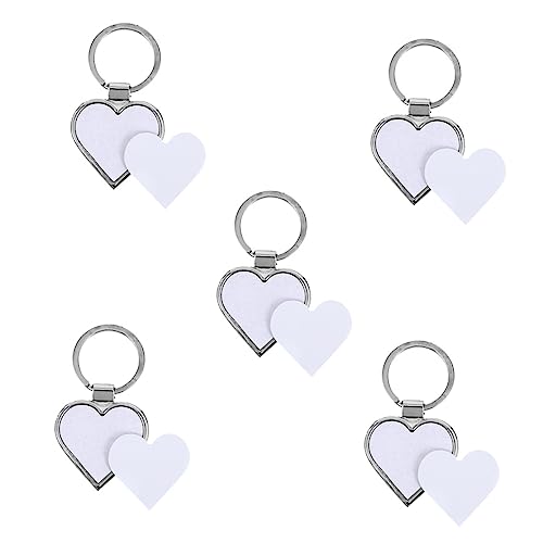 Yardenfun 5stücke Herzförmiger DIY Schlüsselanhänger Metall Sublimierbare Blanko Schlüsselringe Für Kreative Bastelprojekte Sicher Und Langlebig Für Und Hochzeiten von Yardenfun